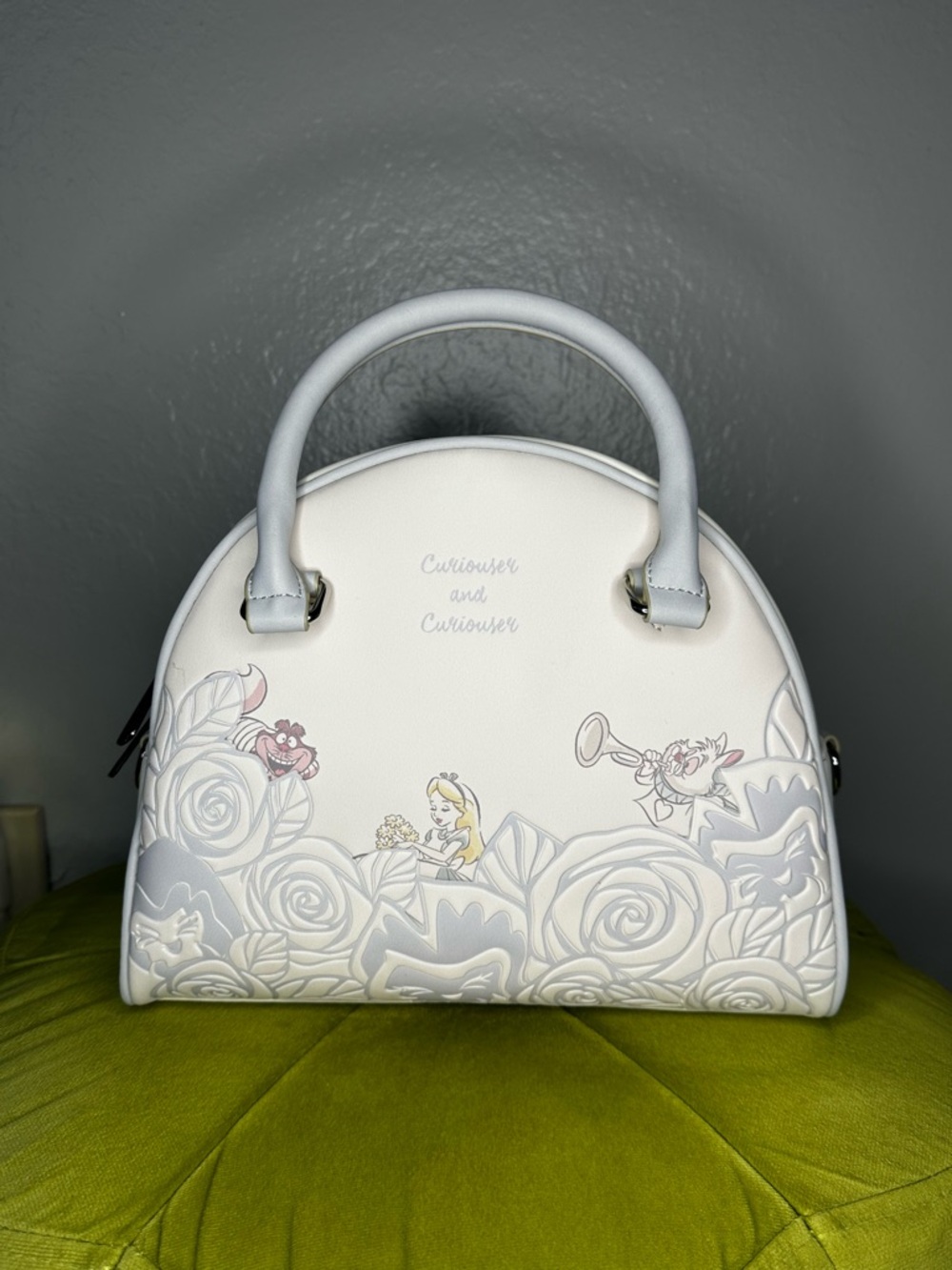 Loungefly Disney Alice in Wonderland White Floral Dome Satchel Bag